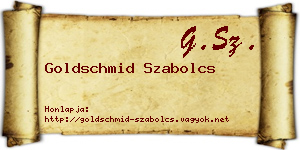 Goldschmid Szabolcs névjegykártya
